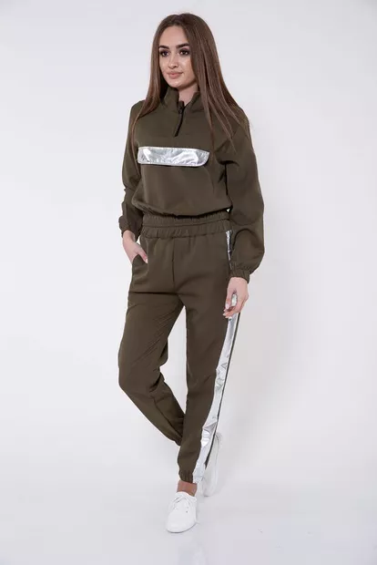 Спорт костюм женский, цвет хаки, 103R018