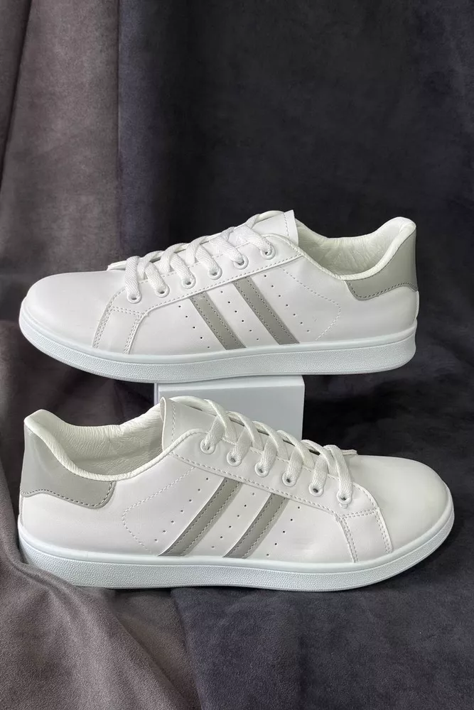 Купить Кеды мужские, цвет бело-серый, 248RR219 - Фото №1