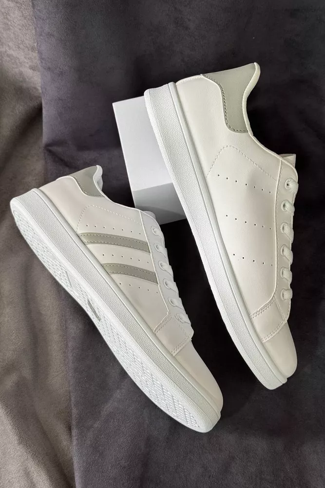 Купить Кеды мужские, цвет бело-серый, 248RR219 - Фото №3