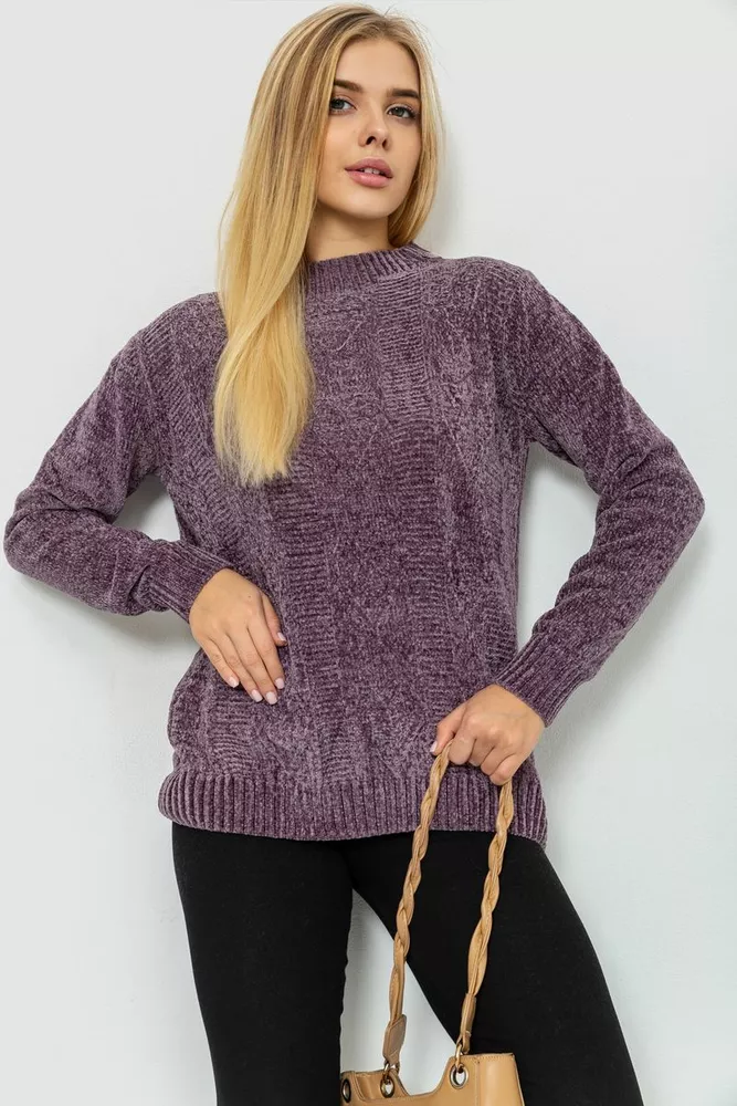 Купить Свитер женский, цвет сливовый, 221R20PCS03 - Фото №1