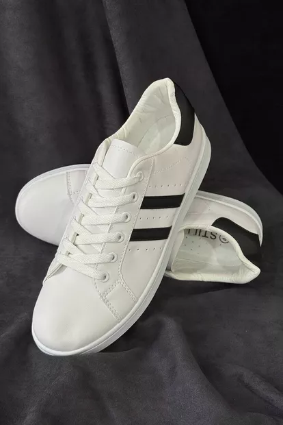 Кеди чоловічі, колір біло-чорний, 248RR219