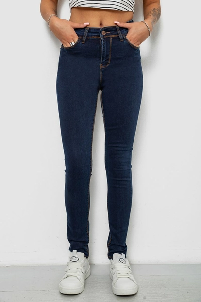 Джинси жіночі однотонні Skinny, колір синій, 244R502-5