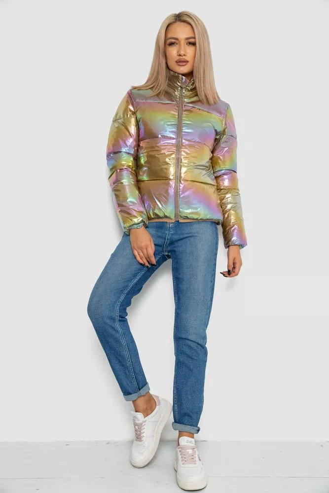 Купить Куртка женская демисезонная плащевка  уценка, цвет бежево-сиреневый, 243R2022-U-2 - Фото №2