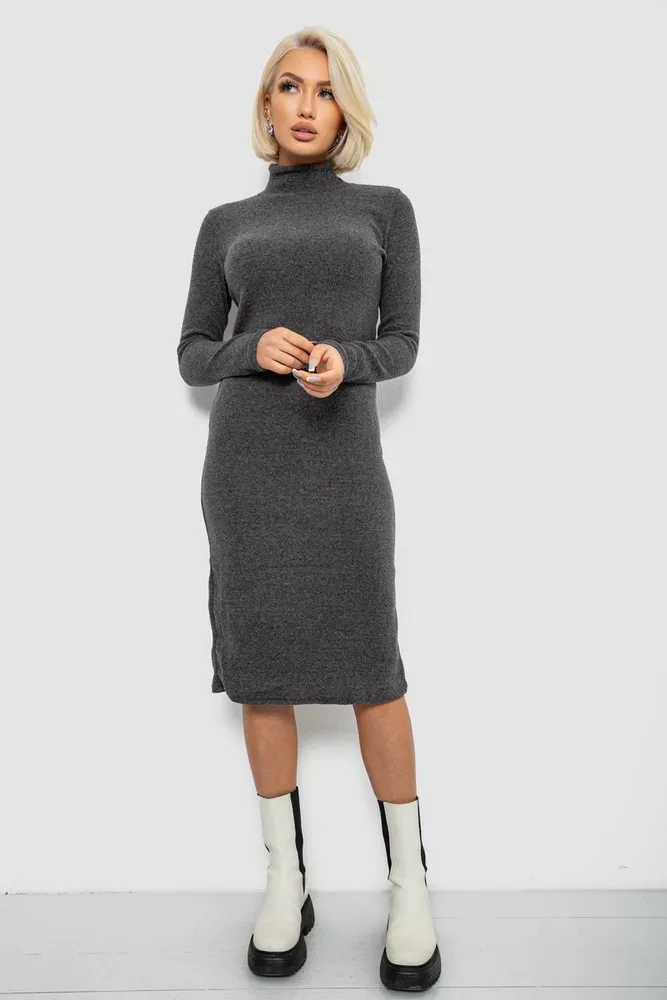 Купить Платье повседневное утепленное, цвет грифельный, 257R115 - Фото №2