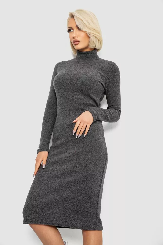 Купить Платье повседневное утепленное, цвет грифельный, 257R115 - Фото №3