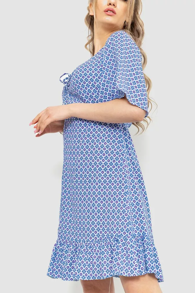 Купить Платье женское с принтом, цвет молочно-синий, 230R036 - Фото №3