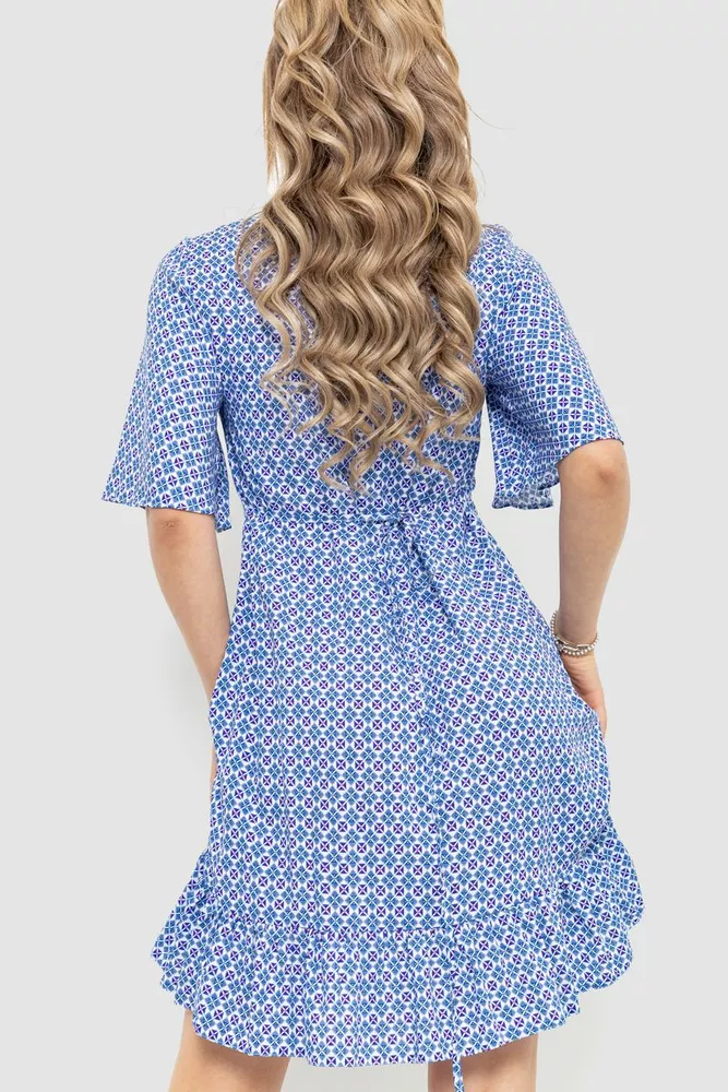 Купить Платье женское с принтом, цвет молочно-синий, 230R036 - Фото №4