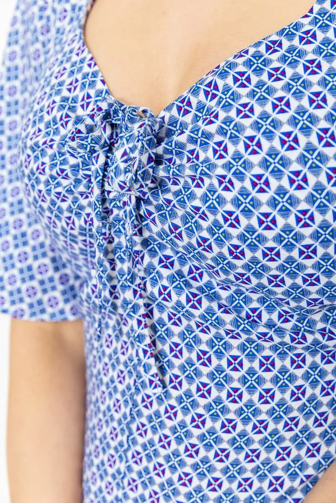 Купить Платье женское с принтом, цвет молочно-синий, 230R036 - Фото №5