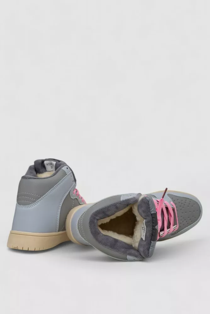 Купить Кроссовки женские зимние на меху  -уценка, цвет серо-голубой, 248RH1060-U-6 - Фото №5