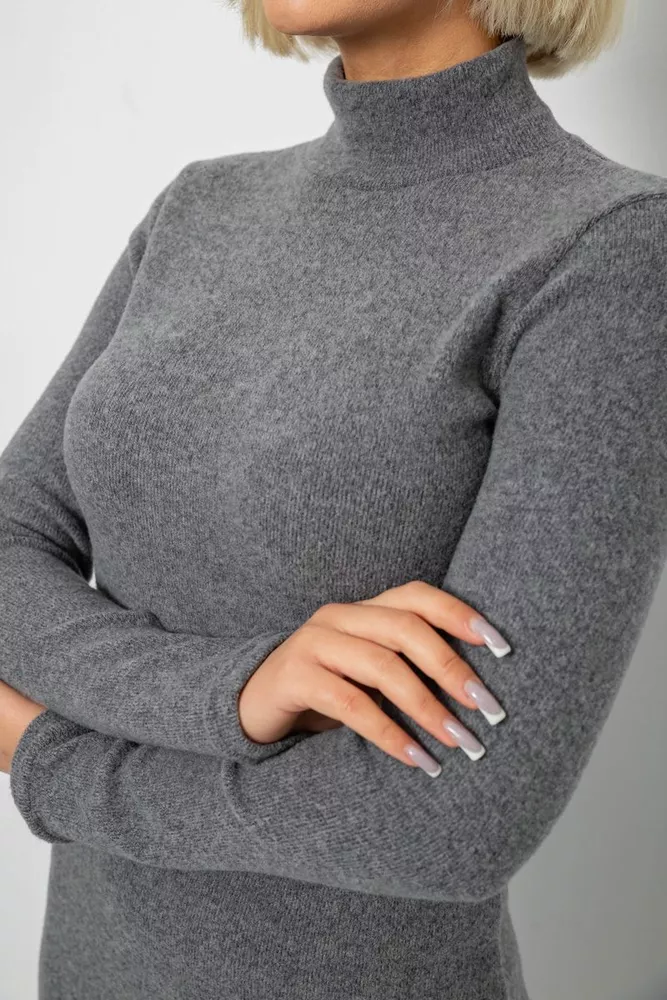 Купить Платье повседневное утепленное, цвет темно-серый, 257R115 - Фото №5