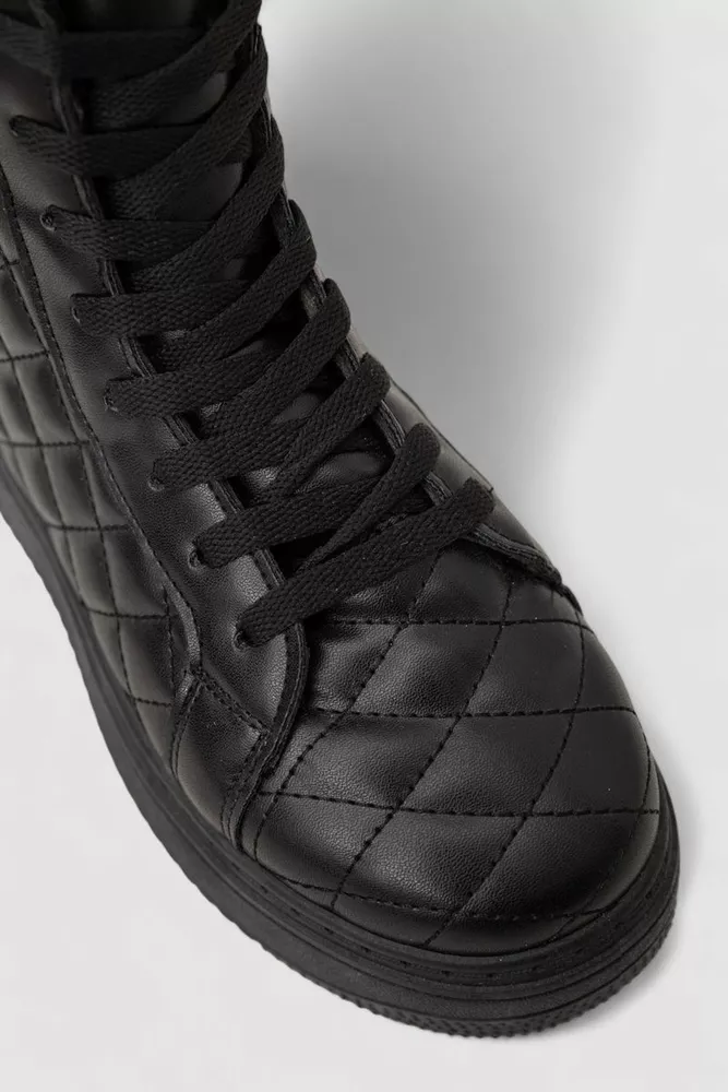 Купити Кеди жіночі на хутрі, колір чорний, 248RK05 оптом - Фото №2