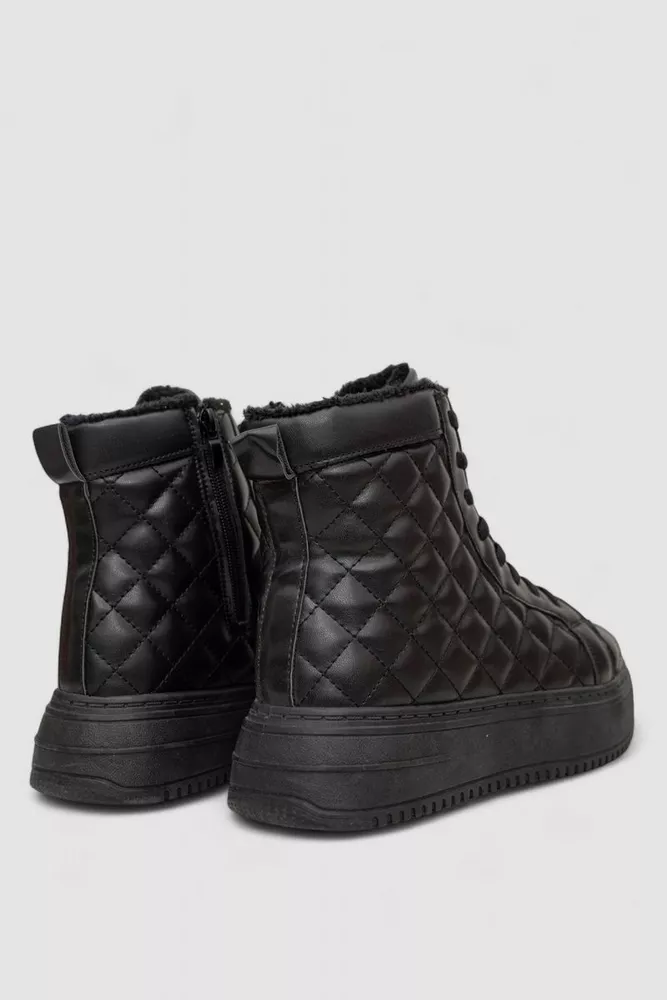 Купити Кеди жіночі на хутрі, колір чорний, 248RK05 оптом - Фото №4