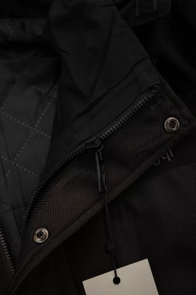 Купить Куртка мужская демисезонная с капюшоном  -уценка, цвет черный, 214R61035-U-29 - Фото №7