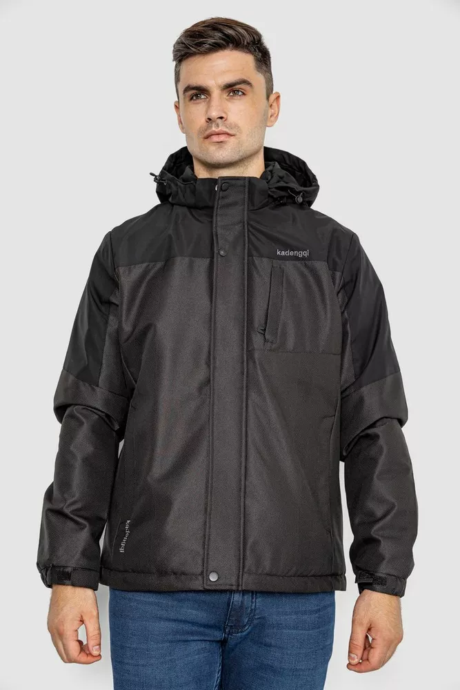 Купить Куртка мужская демисезонная с капюшоном  -уценка, цвет черный, 214R61035-U-29 - Фото №1