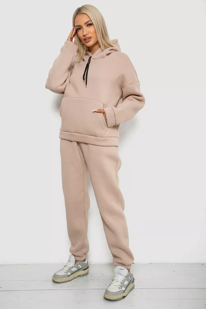 Купить Спортивный костюм женский на флисе  -уценка, цвет светло-бежевый, 238R5726-U-6 - Фото №3