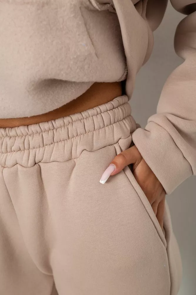 Купить Спортивный костюм женский на флисе  -уценка, цвет светло-бежевый, 238R5726-U-6 - Фото №5