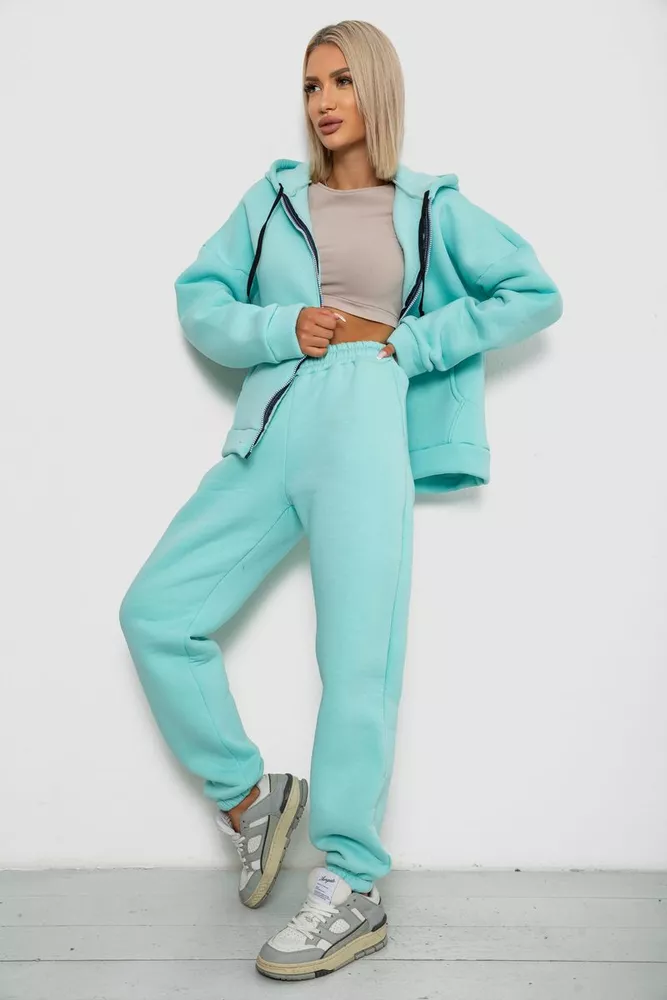 Купить Спортивный костюм женский на флисе  -уценка, цвет мятный, 238R5715-U-7 - Фото №3