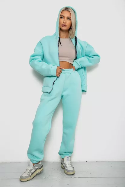 Спортивный костюм женский на флисе  -уценка, цвет мятный, 238R5715-U-7
