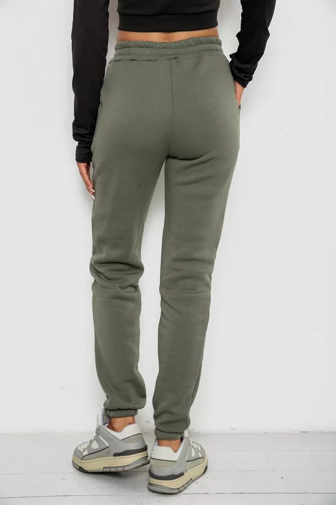 Купити Спортивні штани жіночі на флісі  -уцінка, колір хакі, 238R58641-3-U - Фото №4