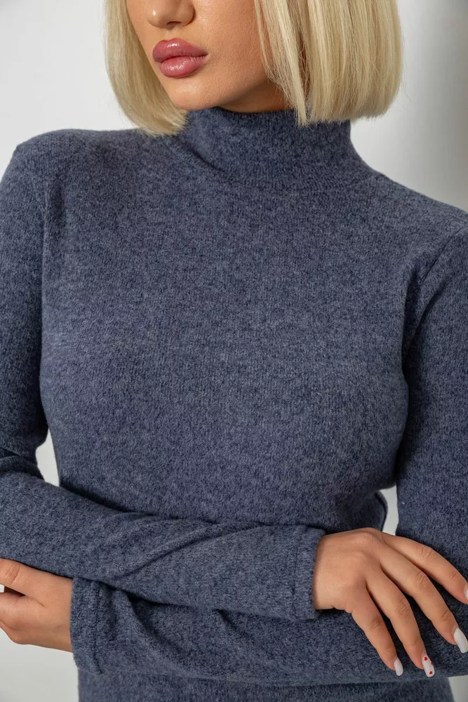 Купить Платье повседневное утепленное, цвет джинс, 257R115 - Фото №5