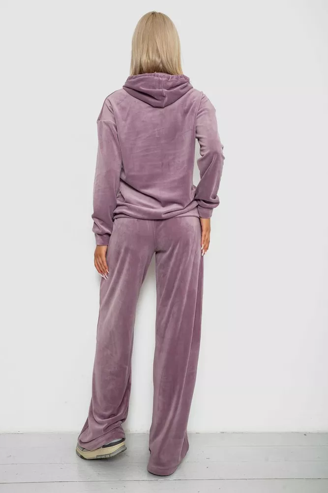 Купить Спортивный костюм женский велюровый свободного кроя  -уценка, цвет пудровый, 241R2001-20-U - Фото №4