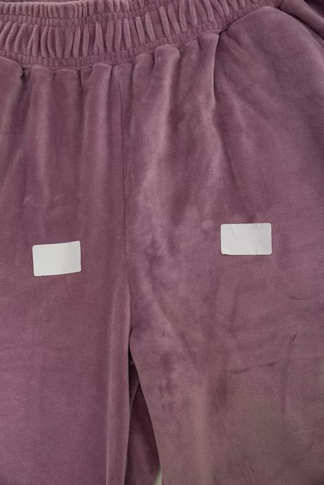 Купить Спортивный костюм женский велюровый свободного кроя  -уценка, цвет пудровый, 241R2001-20-U - Фото №7