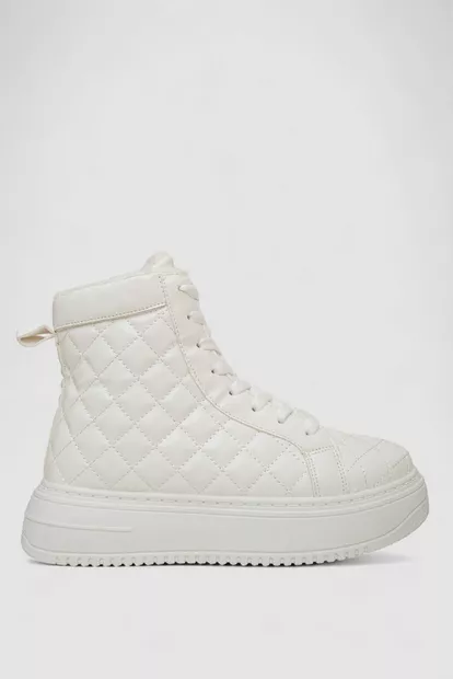 Кеди жіночі на хутрі, колір білий, 248RK05