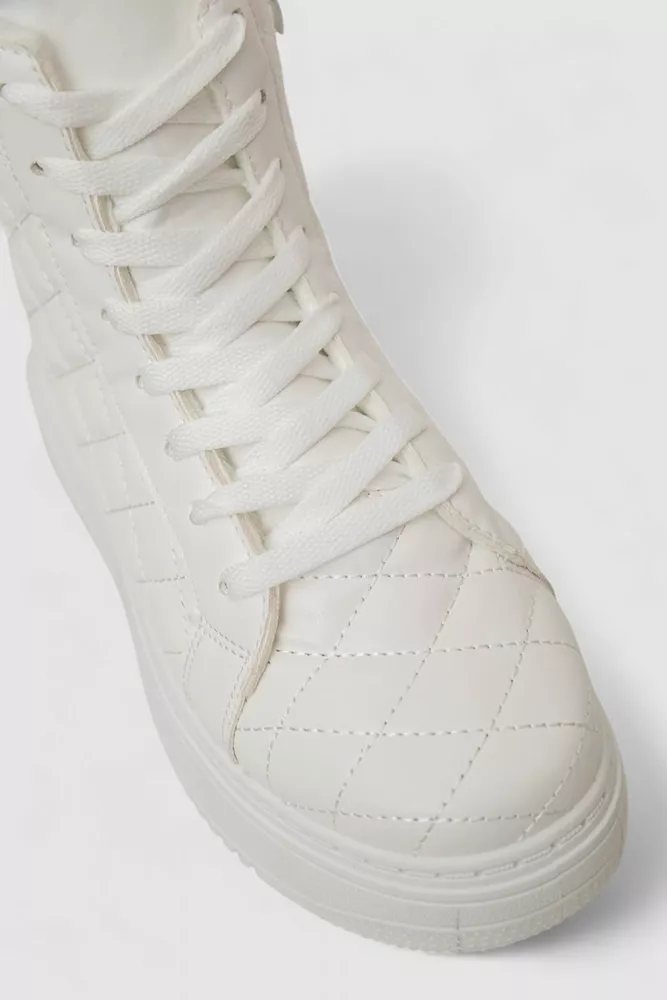 Купити Кеди жіночі на хутрі, колір білий, 248RK05 - Фото №2