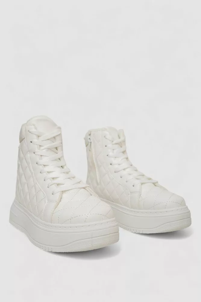 Купити Кеди жіночі на хутрі, колір білий, 248RK05 - Фото №3