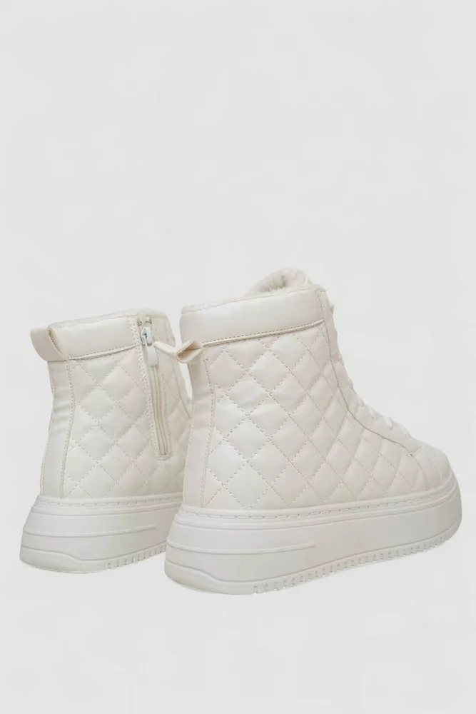 Купити Кеди жіночі на хутрі, колір білий, 248RK05 - Фото №4