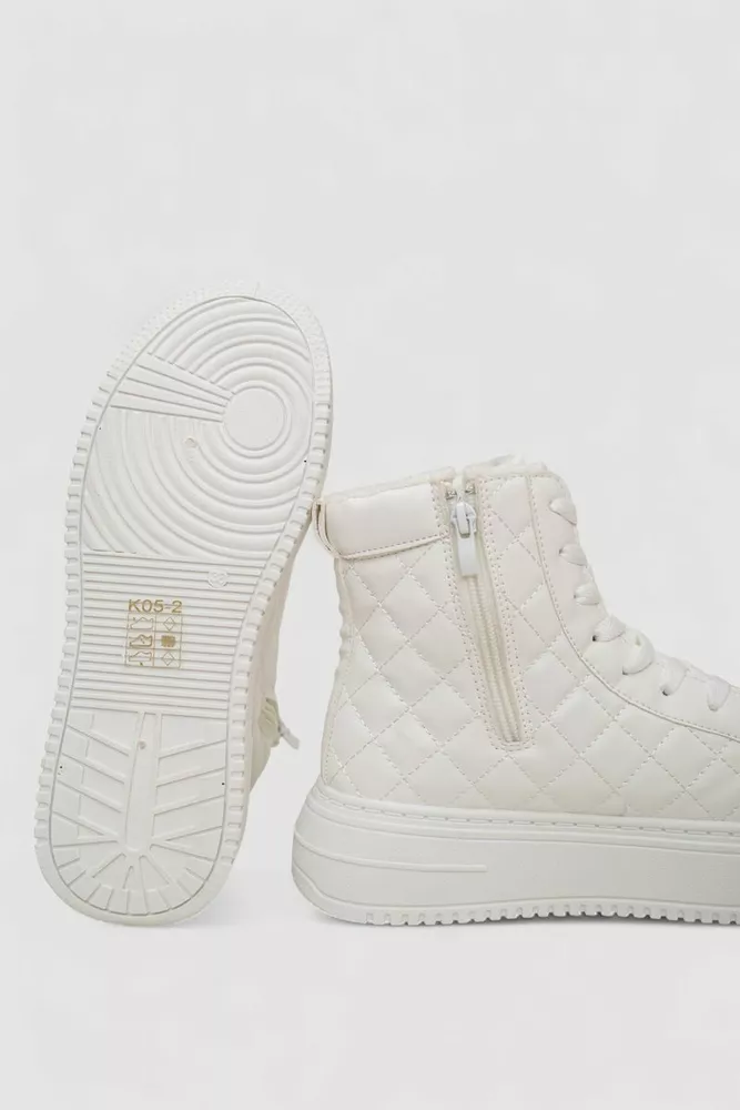 Купити Кеди жіночі на хутрі, колір білий, 248RK05 - Фото №5