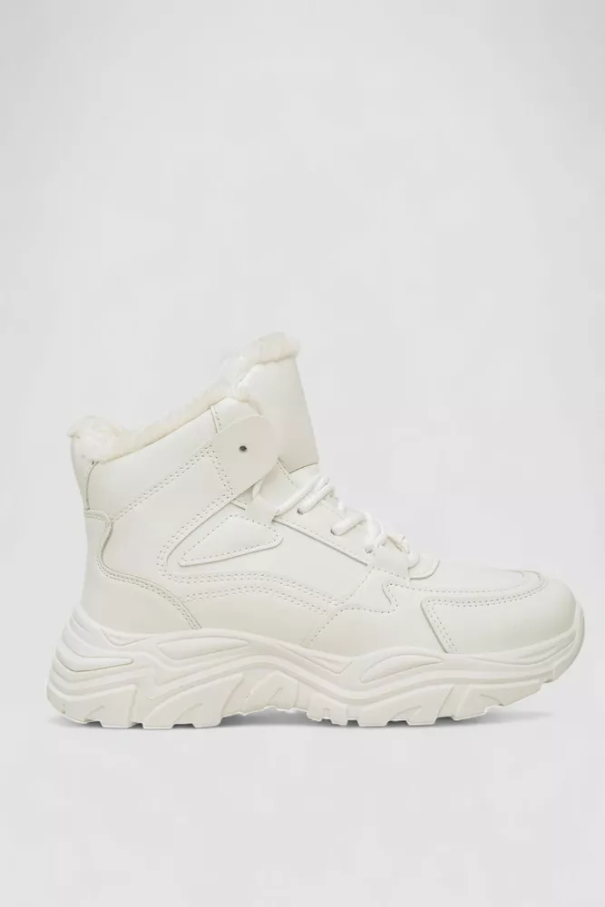 Купити Кросівки жіночі зимові на хутрі  -уцінка, колір білий, 248RDM06-U-1 - Фото №1