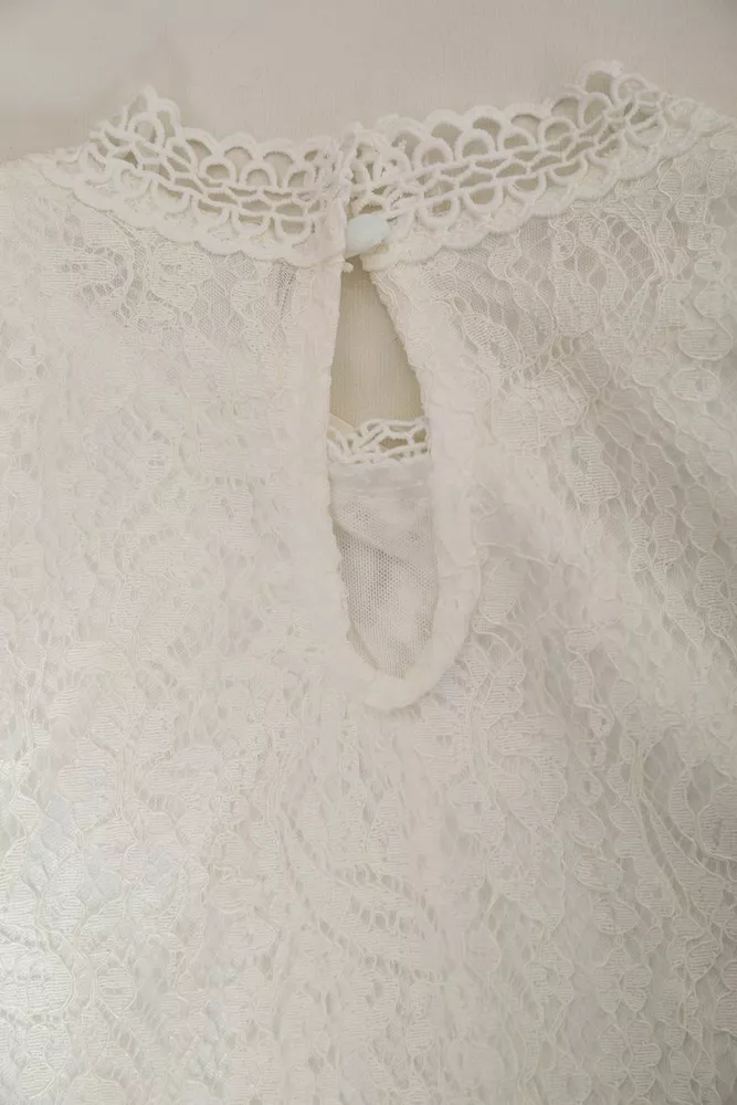 Купить Блуза женская гипюровая классическая  -уценка, цвет белый, 204R150-U-2 - Фото №6