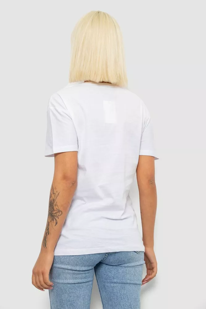 Купить Футболка женская с принтом, цвет белый, 244R2804 - Фото №4