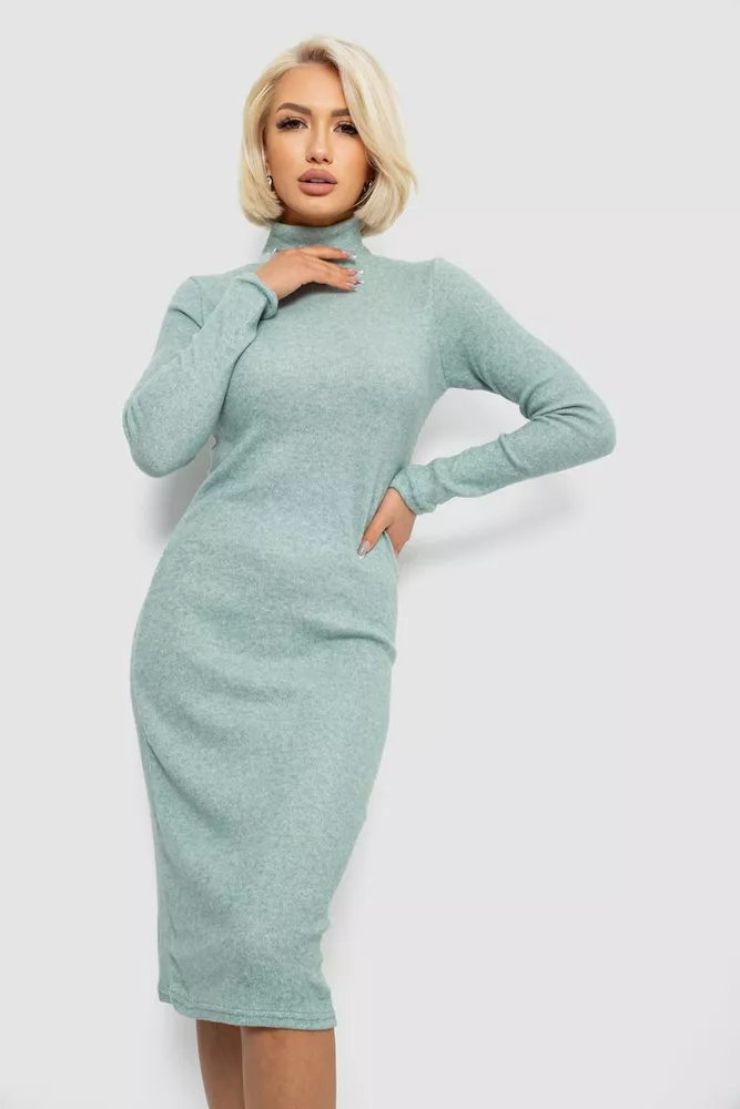 Купить Платье повседневное утепленное, цвет оливковый, 257R115 - Фото №1