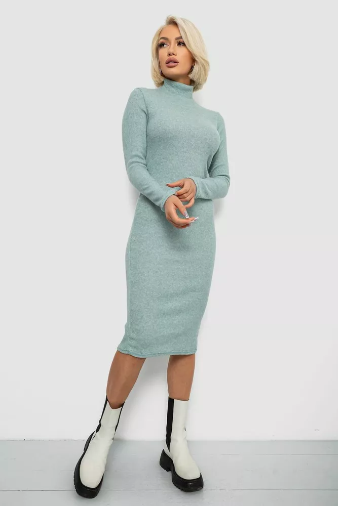 Купить Платье повседневное утепленное, цвет оливковый, 257R115 - Фото №2