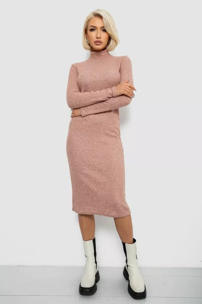 Купить Платье повседневное утепленное, цвет бежевый, 257R115 - Фото №2