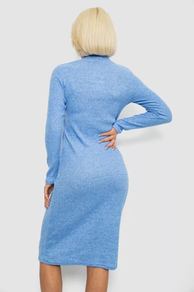 Купить Платье повседневное утепленное, цвет голубой, 257R115 - Фото №4