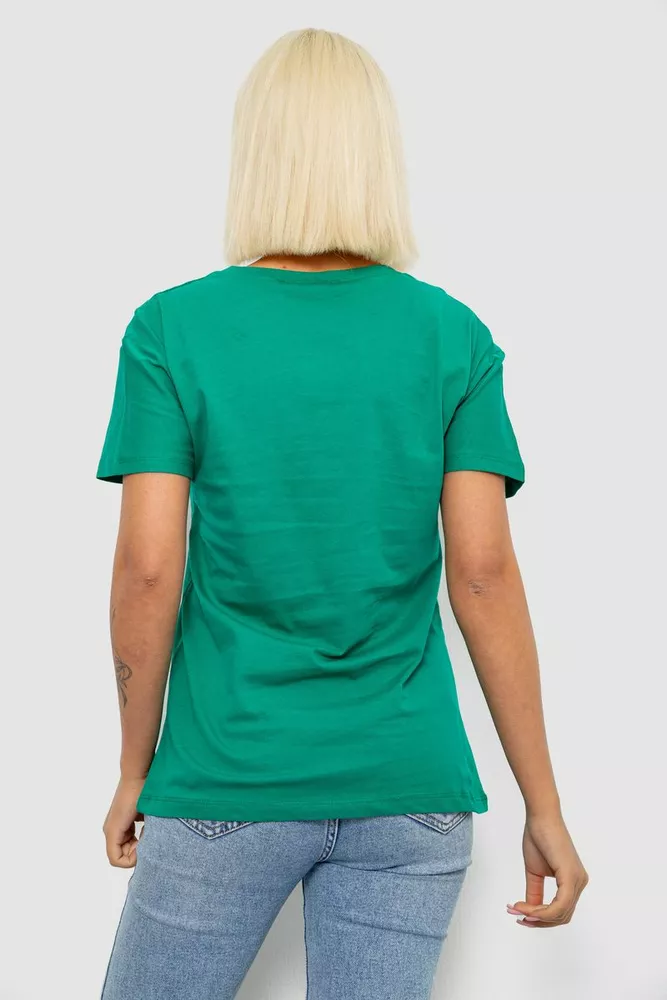 Купить Футболка женская с принтом, цвет зеленый, 244R2804 - Фото №4