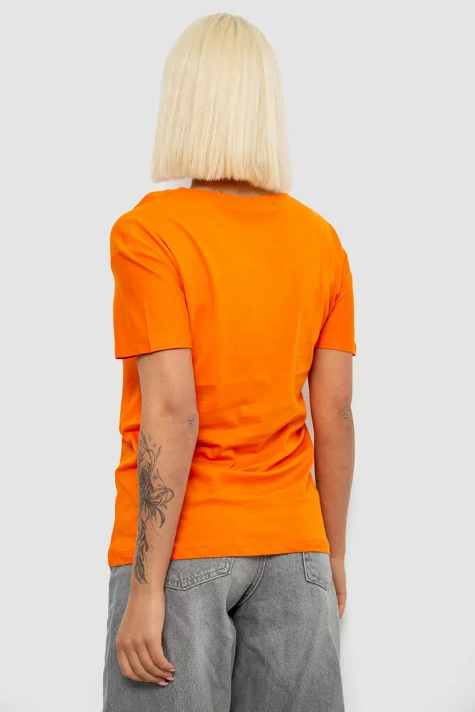 Купить Футболка женская с принтом, цвет оранжевый, 244R2804 - Фото №4