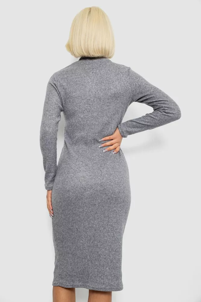 Купить Платье повседневное утепленное, цвет светло-серый, 257R115 - Фото №4