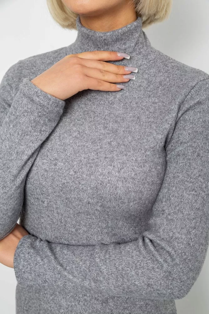 Купить Платье повседневное утепленное, цвет светло-серый, 257R115 - Фото №5