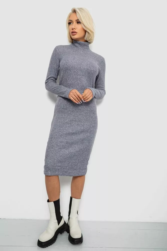 Купить Платье повседневное утепленное, цвет серый, 257R115 - Фото №2