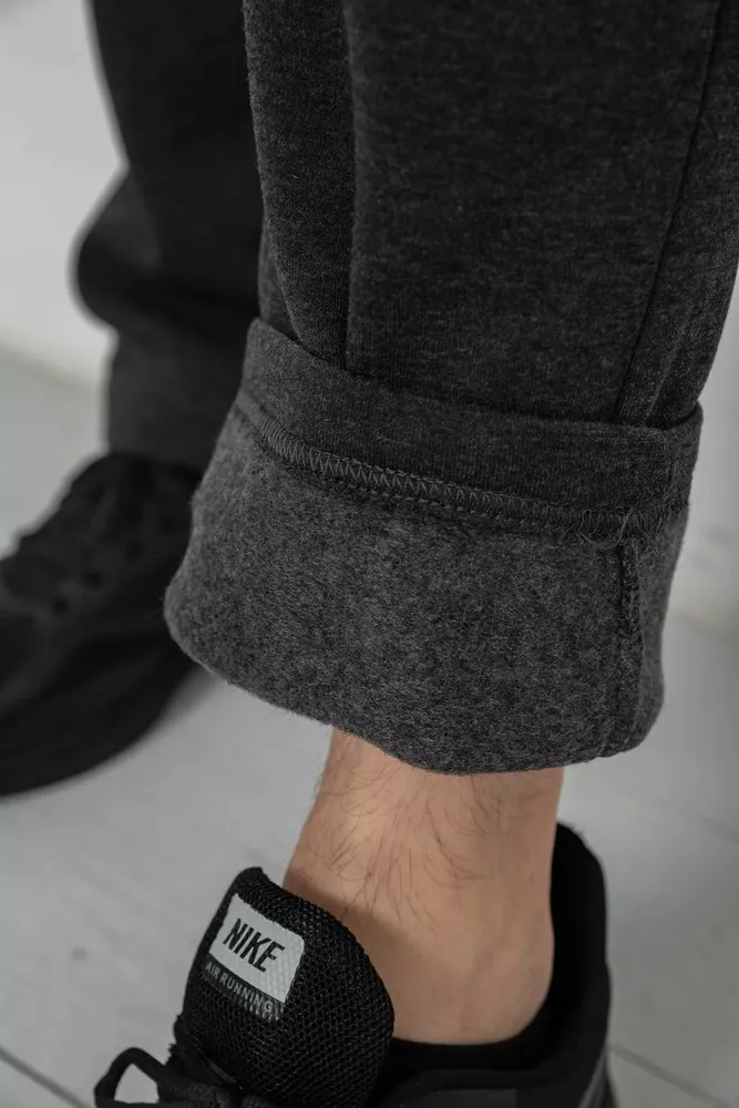 Купить Спортивные штаны мужские на флисе, цвет серый, 244R41597 - Фото №6