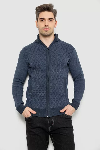 Кофта чоловіча на блискавці, колір синій, 161R1013