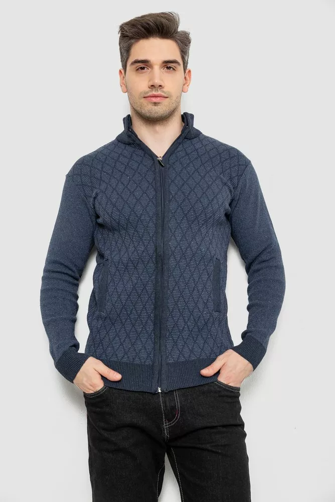 Купить Кофта мужская на молнии, цвет синий, 161R1013 - Фото №1