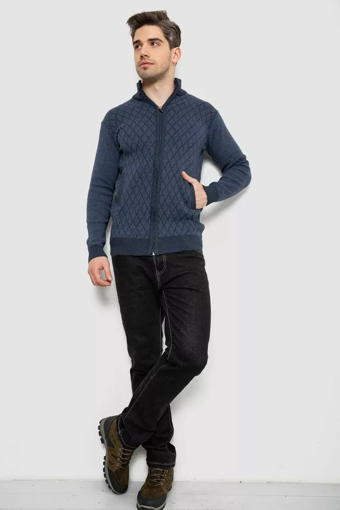 Купить Кофта мужская на молнии, цвет синий, 161R1013 - Фото №2