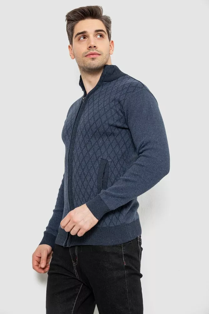 Купить Кофта мужская на молнии, цвет синий, 161R1013 - Фото №3