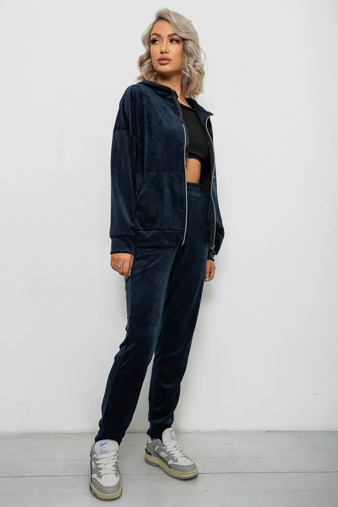 Купить Спортивный костюм женский велюровый  -уценка, цвет синий, 257R4119-U-2 - Фото №3