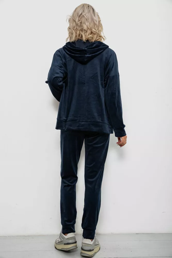 Купить Спортивный костюм женский велюровый  -уценка, цвет синий, 257R4119-U-2 - Фото №4